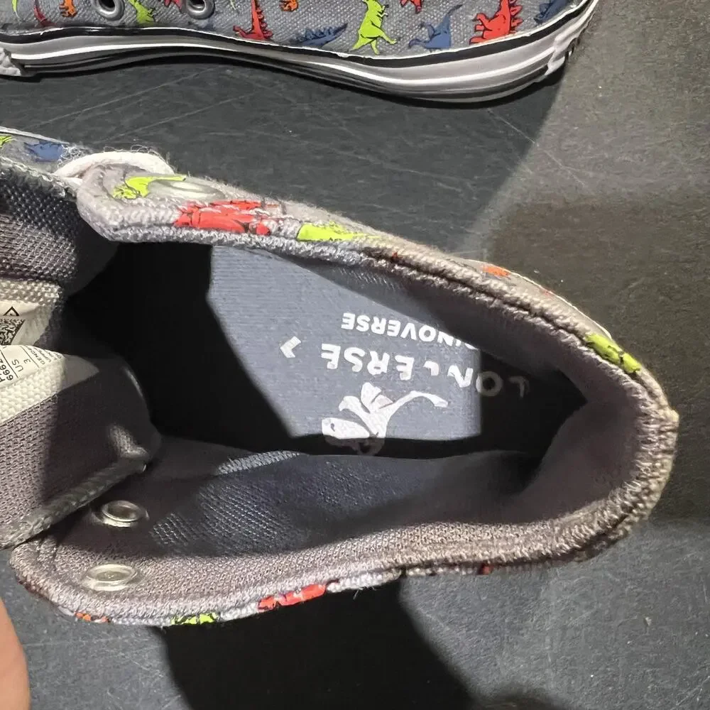 Converse Chuck Taylor All Star Dinoverse Shoes Youth Size 3 Gray High Top